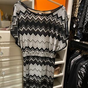 Maxi length chevron dress